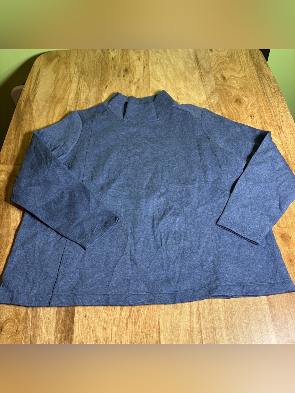 J Jill Blue Pullover Long Sleeve Mock Neck Stretch Womens Size Extra Large XL